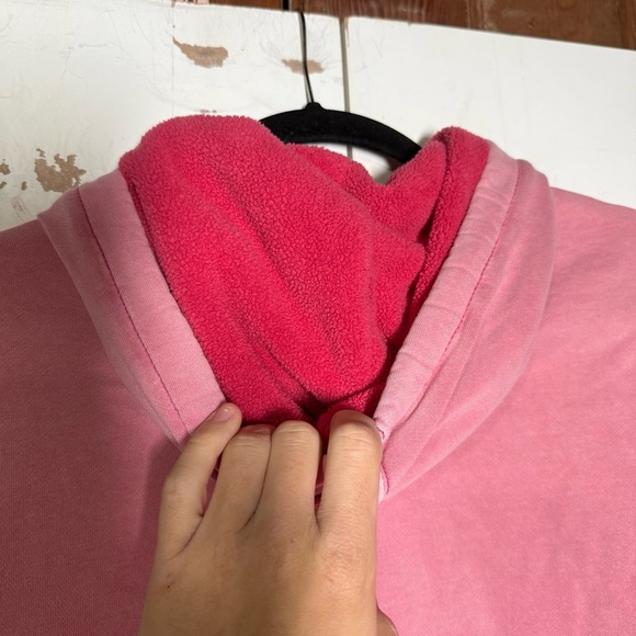 American Eagle Textured Fleece Oversized Hoodie Rust Pink Size XXS Super Soft - Picture 9 of 9